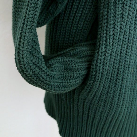 Free People Swim Too Deep Collar Longline Cardi Cardigan Hunter Green $158 XS - Picture 12 of 15